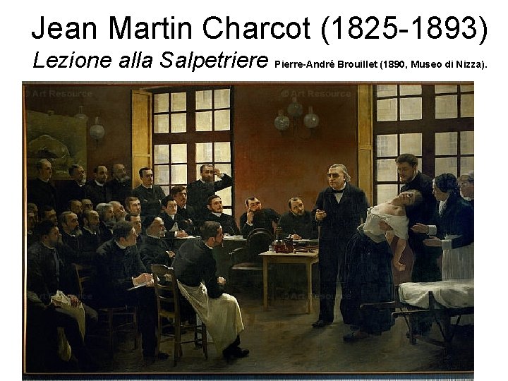 Jean Martin Charcot (1825 -1893) Lezione alla Salpetriere Pierre-André Brouillet (1890, Museo di Nizza).