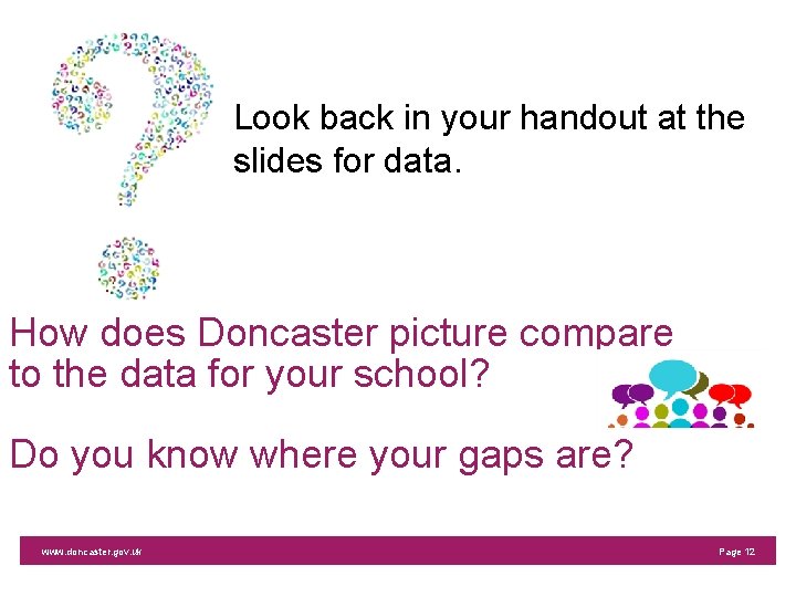 Look back in your handout at the slides for data. How does Doncaster picture