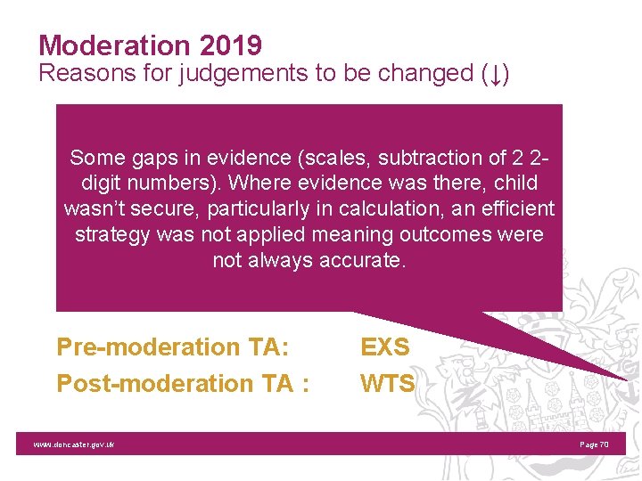 Moderation 2019 Reasons for judgements to be changed (↓) Can name the 3 D