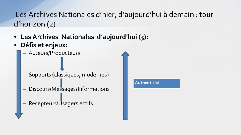  Les Archives Nationales d’hier, d’aujourd’hui à demain : tour d’horizon (2) • Les