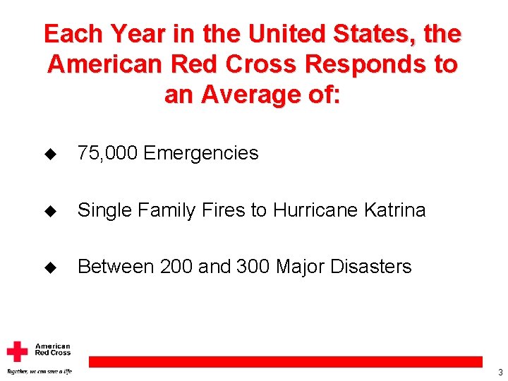 Each Year in the United States, the American Red Cross Responds to an Average
