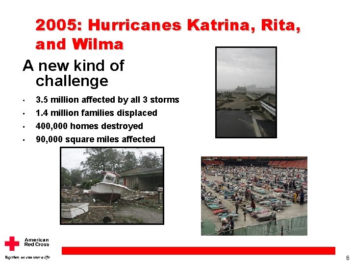 2005: Hurricanes Katrina, Rita, and Wilma A new kind of challenge • • 3.