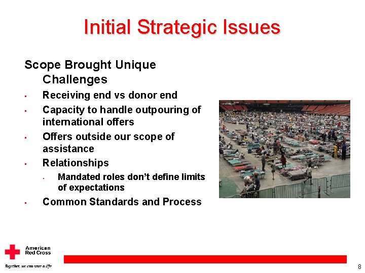 Initial Strategic Issues Scope Brought Unique Challenges • • Receiving end vs donor end