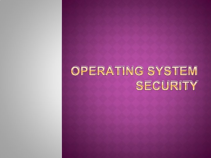 OPERATING SYSTEM SECURITY 