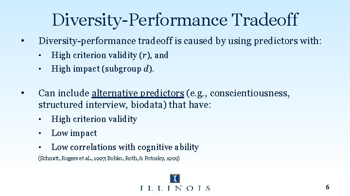 Diversity-Performance Tradeoff • • Diversity-performance tradeoff is caused by using predictors with: • High