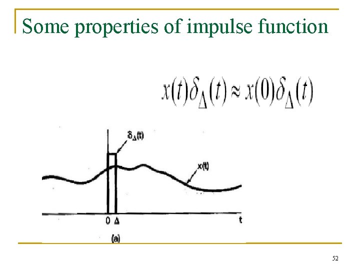 Some properties of impulse function 52 
