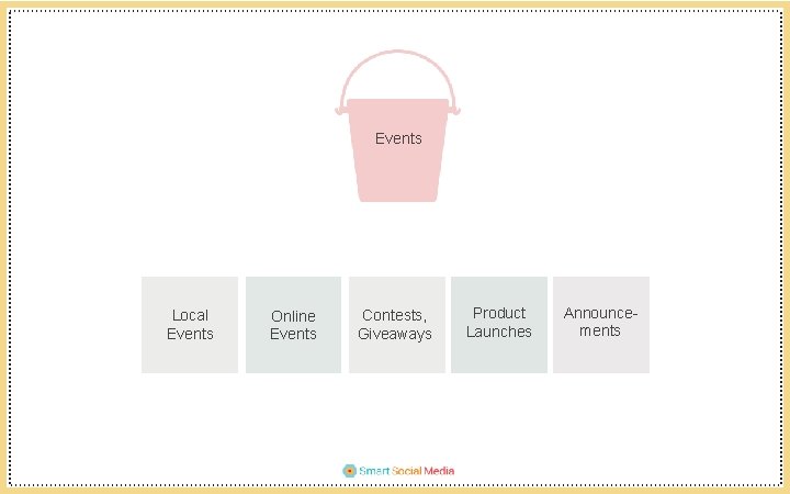 Events Local Events Online Events Contests, Giveaways Product Launches Announcements 