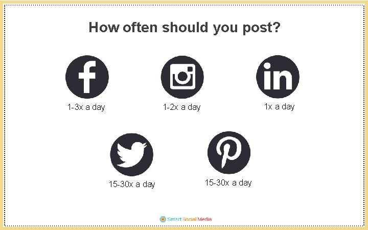 How often should you post? 1 -3 x a day 1 -2 x a