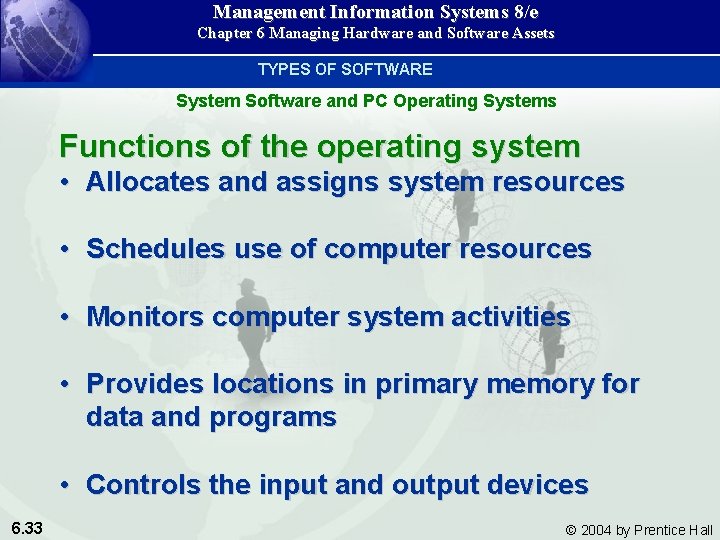 Management Information Systems 8/e Chapter 6 Managing Hardware and Software Assets TYPES OF SOFTWARE Management Information Systems 8/e Chapter 6 Managing Hardware and Software Assets TYPES OF SOFTWARE