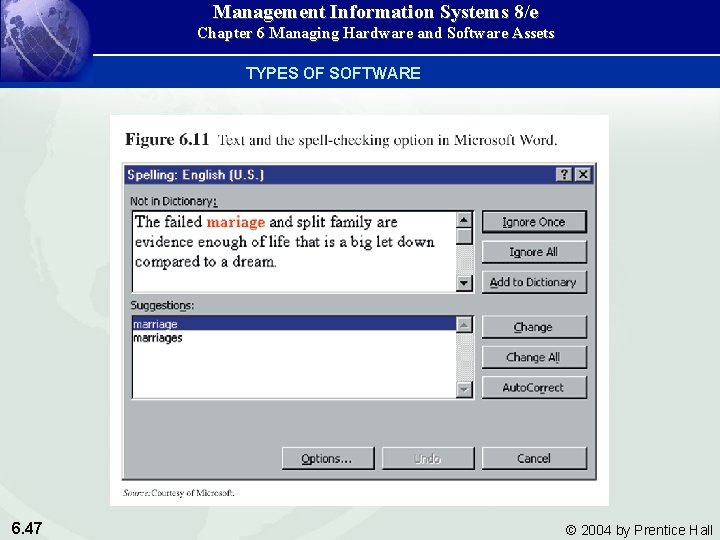 Management Information Systems 8/e Chapter 6 Managing Hardware and Software Assets TYPES OF SOFTWARE Management Information Systems 8/e Chapter 6 Managing Hardware and Software Assets TYPES OF SOFTWARE