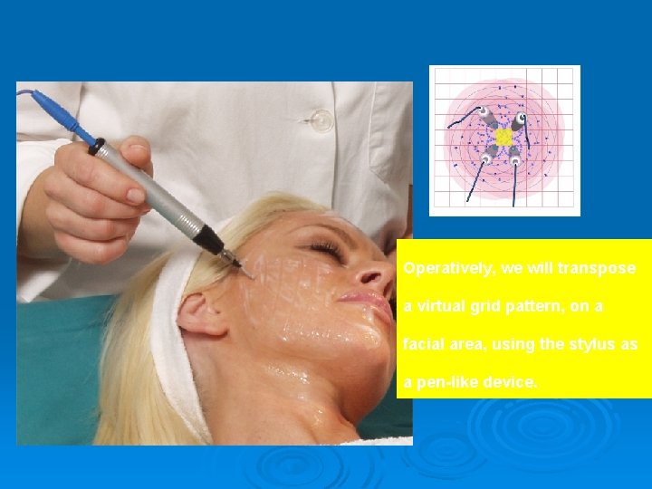 Operatively, we will transpose a virtual grid pattern, on a facial area, using the