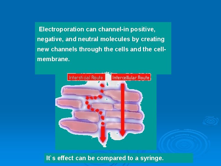 Electroporation can channel-in positive, negative, and neutral molecules by creating new channels through the