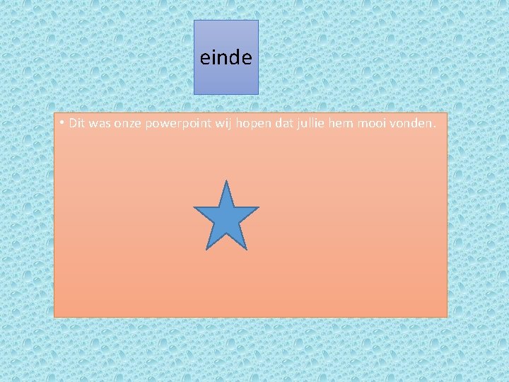 einde • Dit was onze powerpoint wij hopen dat jullie hem mooi vonden. 