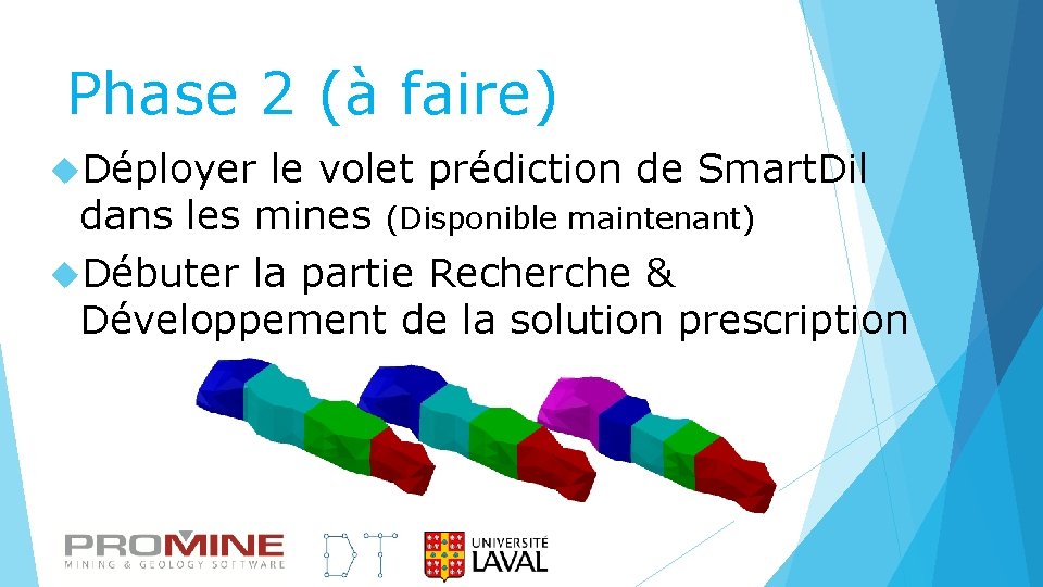 Phase 2 (à faire) Déployer le volet prédiction de Smart. Dil dans les mines