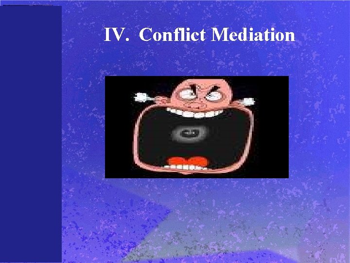 IV. Conflict Mediation 