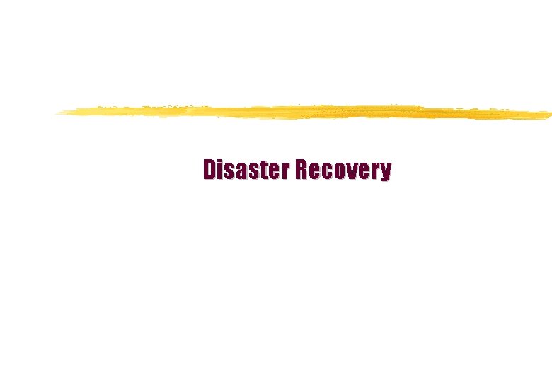 Disaster Recovery 