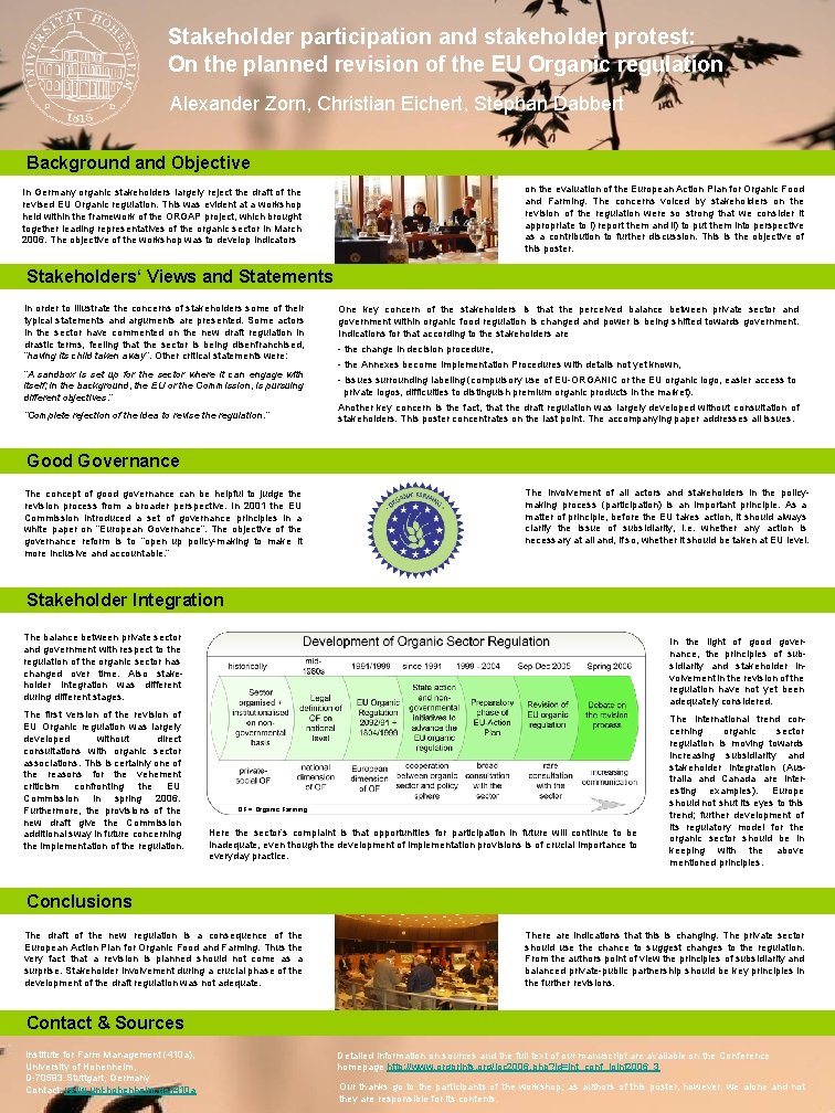 Stakeholder participation and stakeholder protest: On the planned revision of the EU Organic regulation