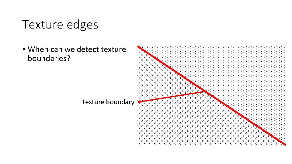 Texture edges • When can we detect texture boundaries? Texture boundary 