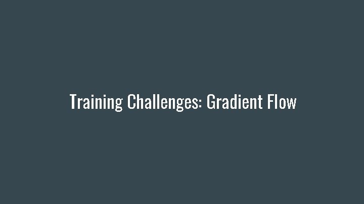 Training Challenges: Gradient Flow 