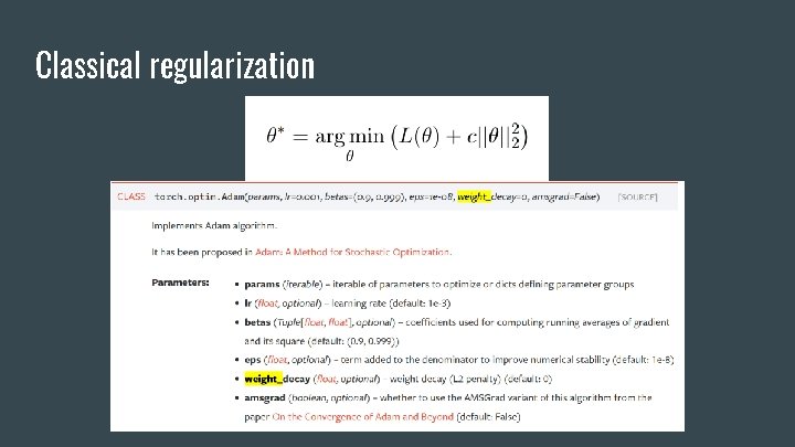 Classical regularization 