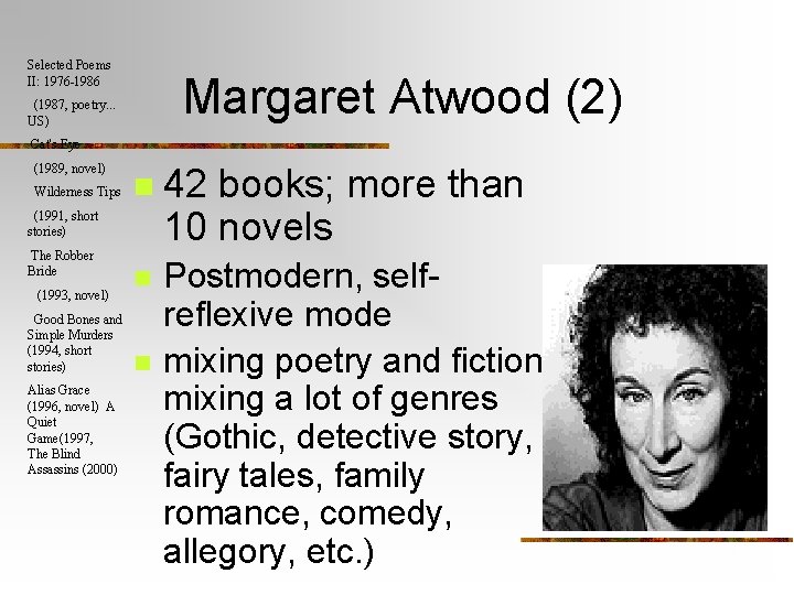 Selected Poems II: 1976 -1986 Margaret Atwood (2) (1987, poetry. . . US) Cat's
