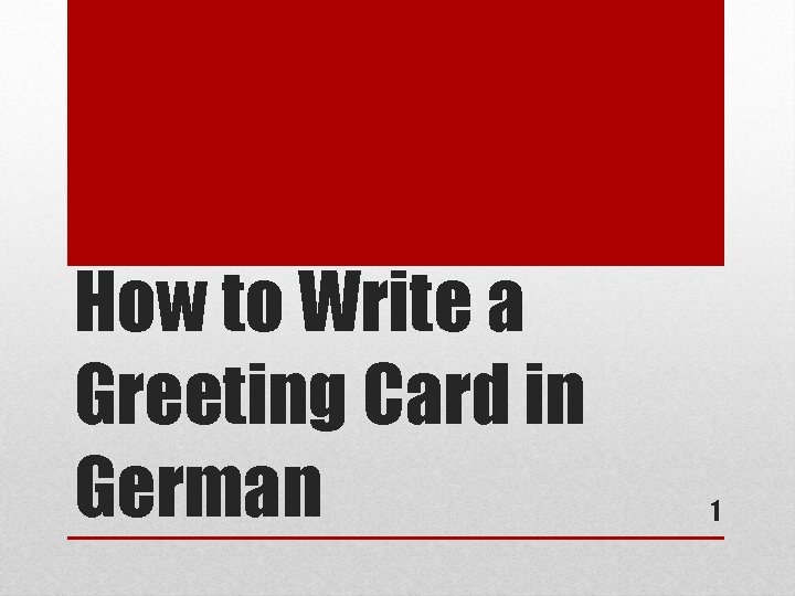 How to Write a Greeting Card in German 1 