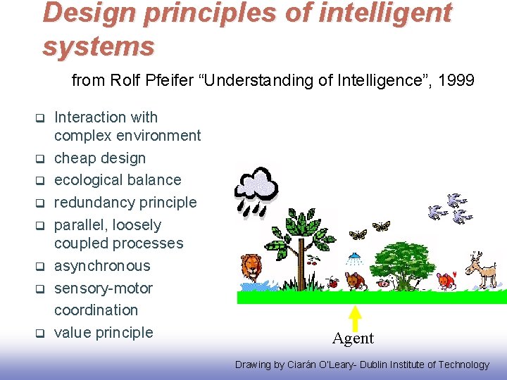 Design principles of intelligent systems from Rolf Pfeifer “Understanding of Intelligence”, 1999 q q Design principles of intelligent systems from Rolf Pfeifer “Understanding of Intelligence”, 1999 q q