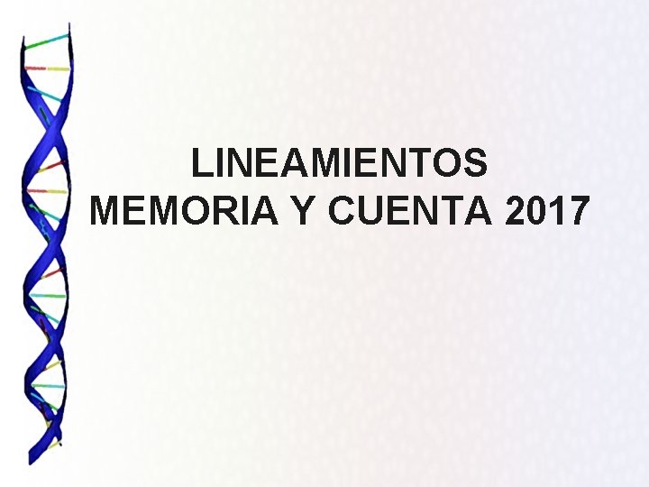 LINEAMIENTOS MEMORIA Y CUENTA 2017 