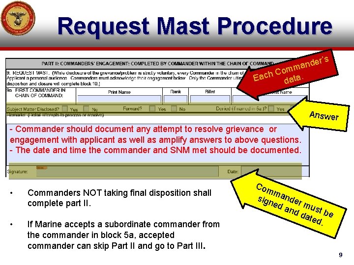 Request Mast Procedure ’s der n a omm C h. Eac data Answer - Request Mast Procedure ’s der n a omm C h. Eac data Answer -