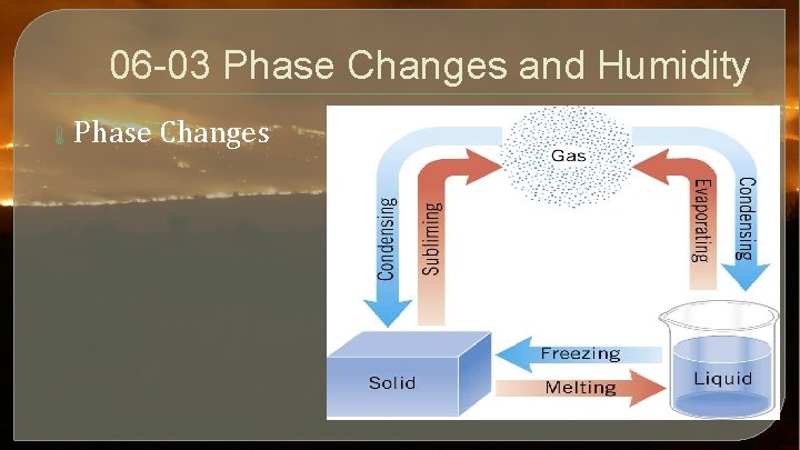 06 -03 Phase Changes and Humidity Phase Changes 