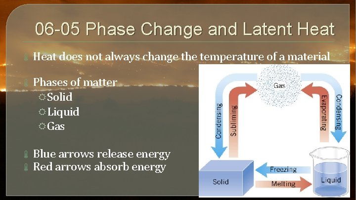 06 -05 Phase Change and Latent Heat does not always change the temperature of