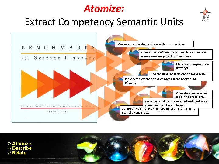 Atomize: Extract Competency Semantic Units Moving air and water can be used to run