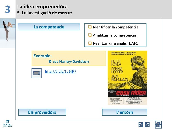 3 La idea emprenedora 5. La investigació de mercat La competència q Identificar la