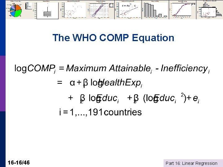 The WHO COMP Equation 16 -16/46 Part 16: Linear Regression 