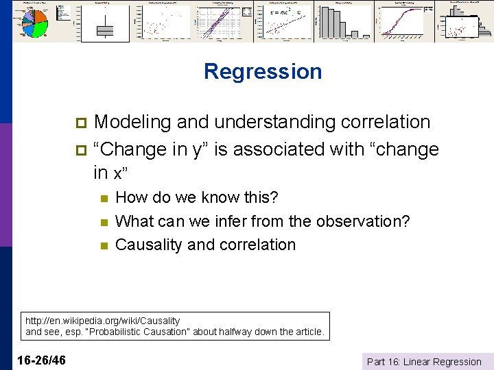 Regression Modeling and understanding correlation p “Change in y” is associated with “change in