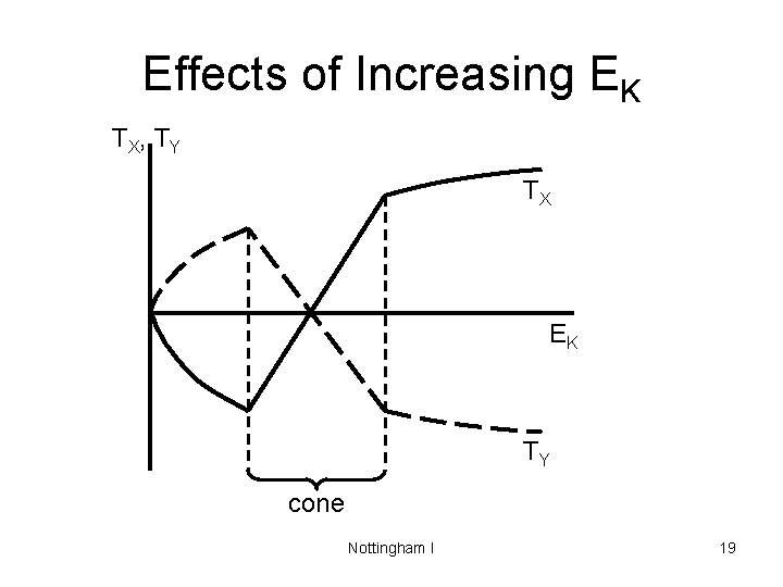Effects of Increasing EK TX, T Y TX EK TY cone Nottingham I 19
