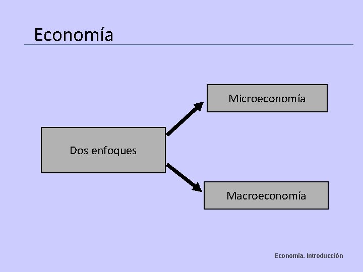 Economía Microeconomía Dos enfoques Macroeconomía Economía. Introducción 