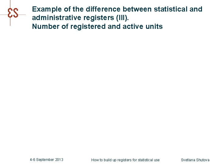 How to build up registers for statistical use