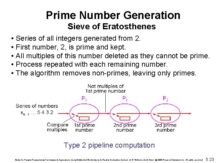 Prime Number Generation Sieve of Eratosthenes • Series of all integers generated from 2.