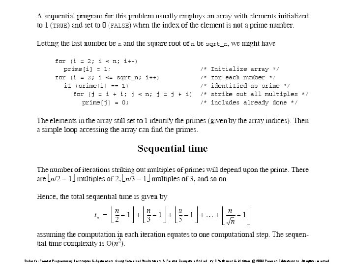 Slides for Parallel Programming Techniques & Applications Using Networked Workstations & Parallel Computers 2