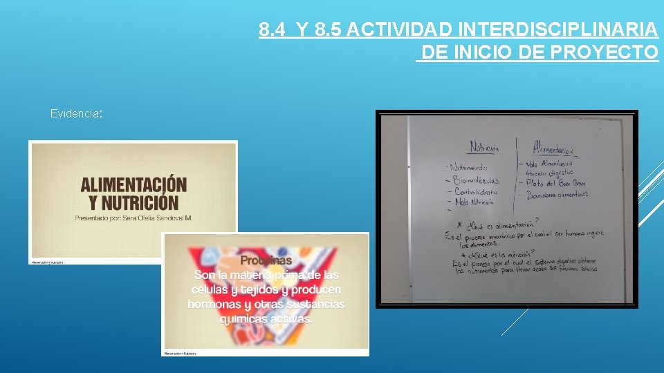 8. 4 Y 8. 5 ACTIVIDAD INTERDISCIPLINARIA DE INICIO DE PROYECTO Evidencia: 