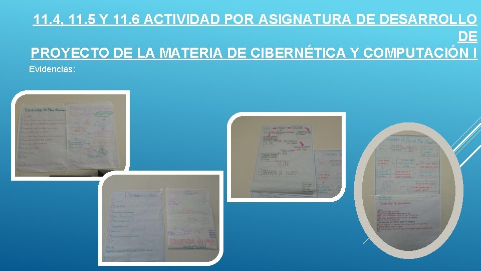 11. 4, 11. 5 Y 11. 6 ACTIVIDAD POR ASIGNATURA DE DESARROLLO DE PROYECTO