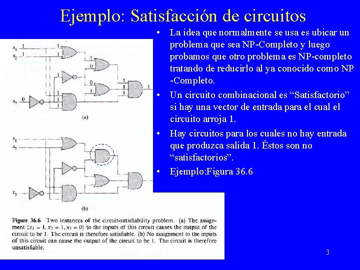 Ejemplo: Satisfacción de circuitos • La idea que normalmente se usa es ubicar un