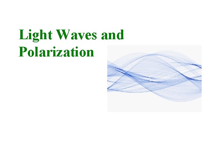 Light Waves and Polarization 