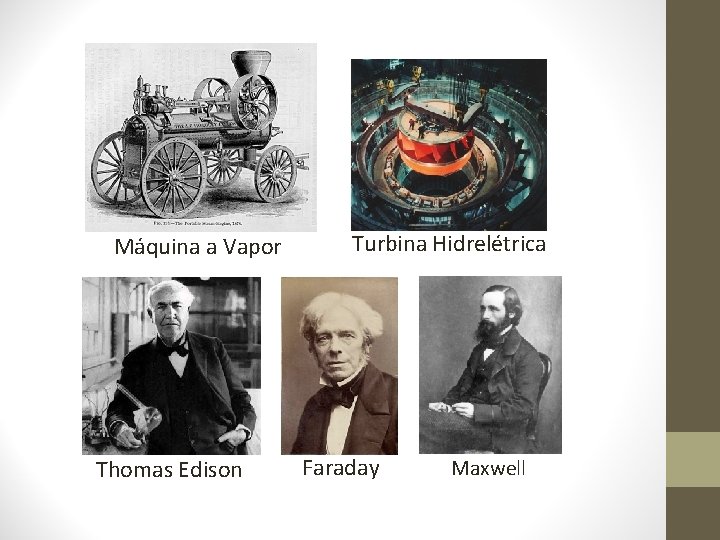 Máquina a Vapor Thomas Edison Turbina Hidrelétrica Faraday Maxwell 