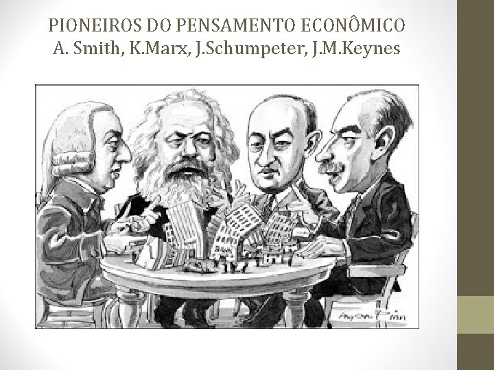 PIONEIROS DO PENSAMENTO ECONÔMICO A. Smith, K. Marx, J. Schumpeter, J. M. Keynes 