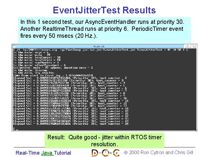Event. Jitter. Test Results In this 1 second test, our Async. Event. Handler runs