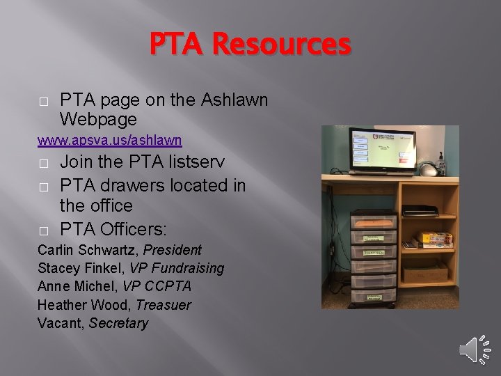 PTA Resources � PTA page on the Ashlawn Webpage www. apsva. us/ashlawn � �