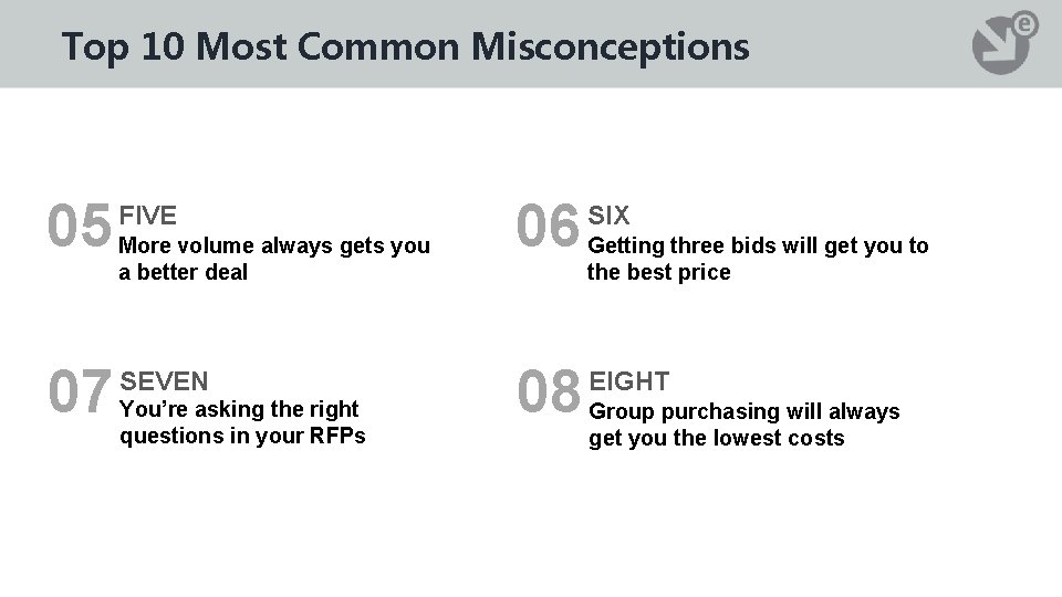 Top 10 Most Common Misconceptions 05 FIVE 07 SEVEN More volume always gets you