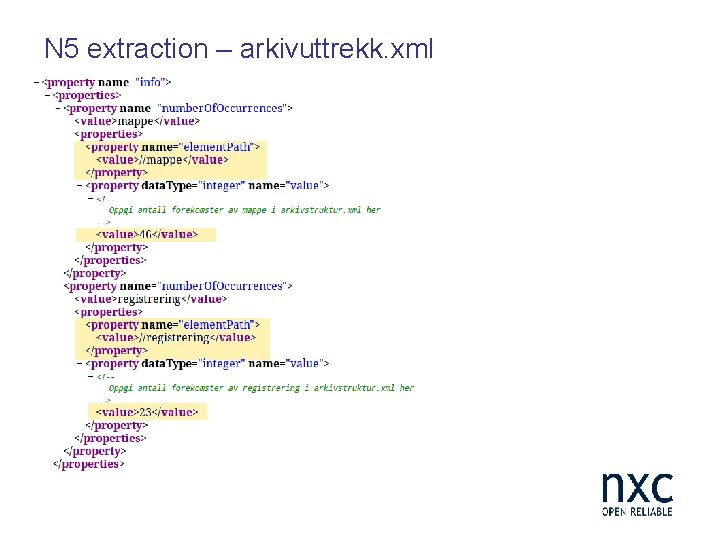 N 5 extraction – arkivuttrekk. xml 